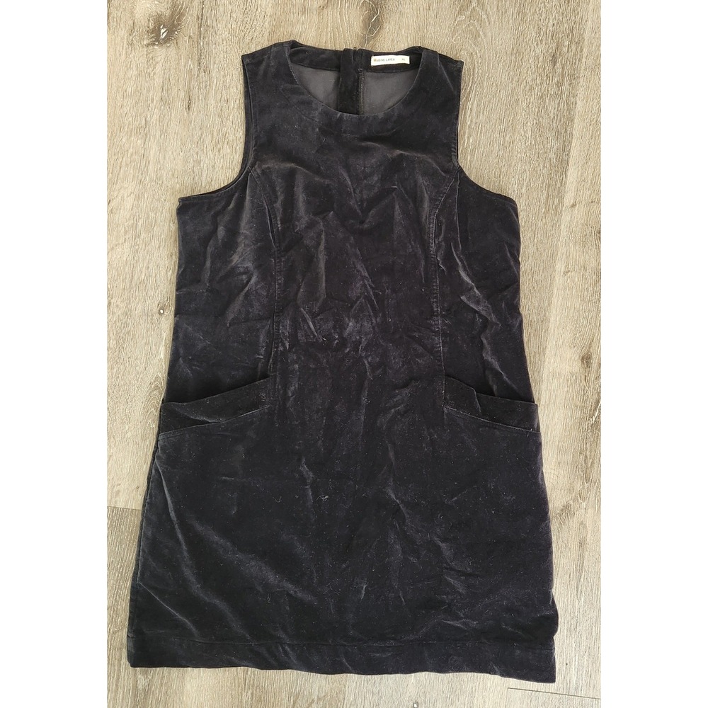 Marine Layer Women's XL Black Sleeveless Shift Mini Dress Pockets Cotton